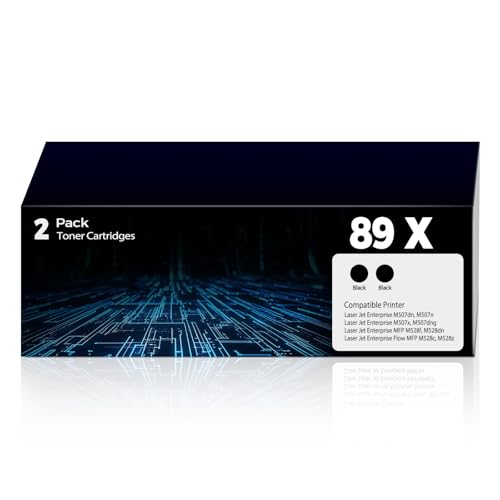 Image of 89X Black Toner Cartridges High Yield Replacement for HP 89X 89A CF289X CF289A Toner 2 Pack for Laser Jet Enterprise M507dn, M507n, M507x, M507dng, MFP M528f, M528dn, M528c, M528z, M507 M528 Series