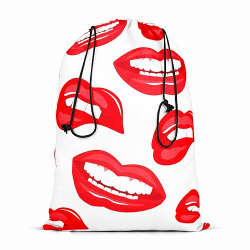 Image of ArtzFolio Lips D3 | Reusable Sack Bag | Bag for Gym, Storage, Vegetable & Travel