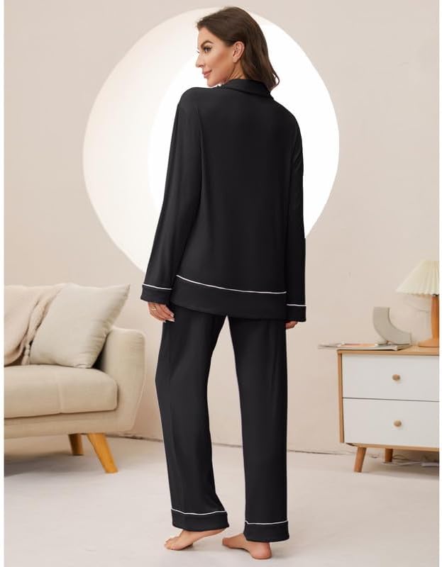 HEARTNICE Women Soft Pajama Sets, Long Sleeve knit Sleepwear Button Up 2-Piece Pjs Lounge Sets - Image 6