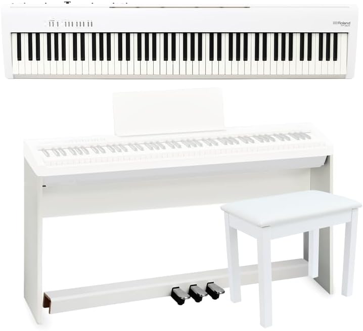 Roland FP-30X Digital Piano with Speakers Home Bundle- White