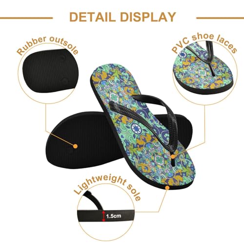 STAYTOP Mexican Style Print Flip Flops Sandals of Men's & Women's,Sandals Beach Slippers Shower Slides2