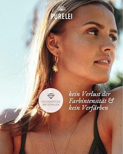 Purelei Sun Ohrringe (Gold) – Damenohrringe aus langlebigem Edelstahl – Wasserfeste Ohrringe Damen… – Ansicht 5