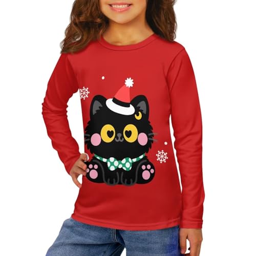Image of Girls Long Sleeve T Shirt Cute Cartoon Crewneck Shirt for Kids 3-16Y Fall Winter Clothes