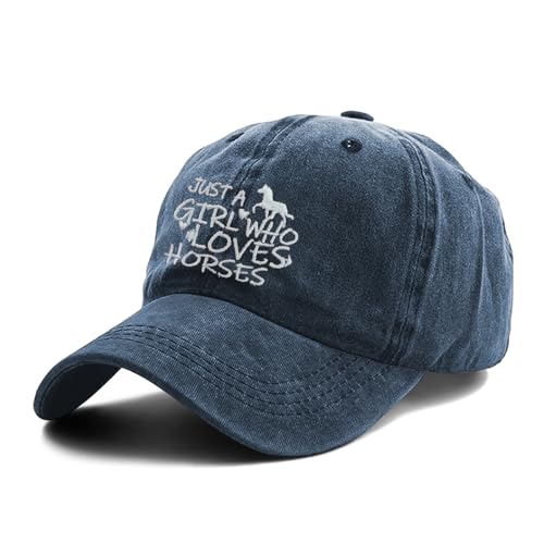 Image of Just Girl Who Loves Horse Hat Baseball Cap for Women Adjustable Trendy Hats Cotton