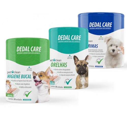 Kit Dedal Care PetClean Dedeiras Umedecidas Limpa Lágrimas, Limpa...