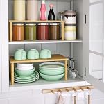 VERTORGAN 2 Pack Cabinet Organizer Shelf,Bamboo Countertop(Large,Natural) - Image 4