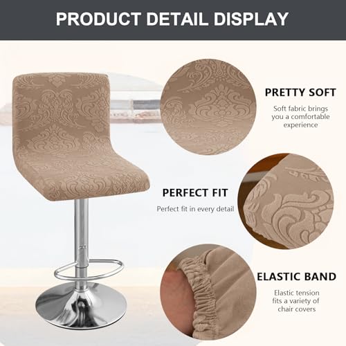 Image of Chair Covers Bar Stool Cover 2pc Bar Chair Cover Swivel Bar Stool Slipcover | Stretch Counter Height Bar Stool Cover High Back Chair Cover Counter Stool Bar Chair Covers for Kitchen Pub Dining Room,02