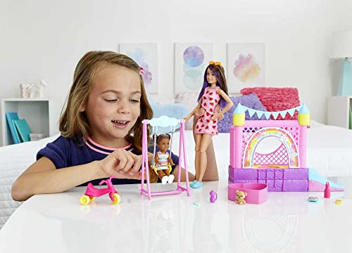 Barbie Skipper™ Babysitters Inc.™ Bounce House Playset with Skipper™ Babysitter Doll, Toddler Doll, Swing & Accessories, Toy for 3 Year Olds & Up