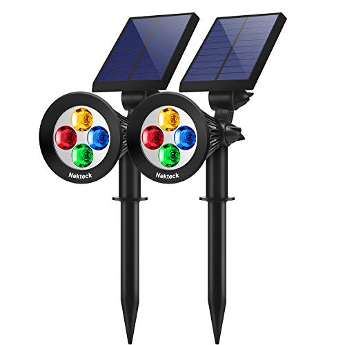 Nekteck 2 Pack Solar Lights,2-in-1 Outdoor Solar Spotlights Powered Adjustable Wall Light Landscape