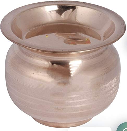 Kalash Lota en cuivre pur pour Pooja récipient sacré 450ml pour l'autel de méditation à la maison