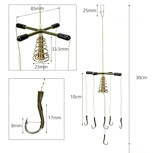 Kit de anzuelo balanceado 4 puntas ABS para pesca en lago miniatura 2