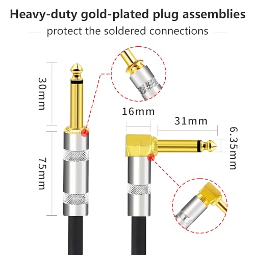 Yespure CABLE001 20 Ft Guitar Cable Electric Instrument Guitar Cables Amp Cord thumb #2