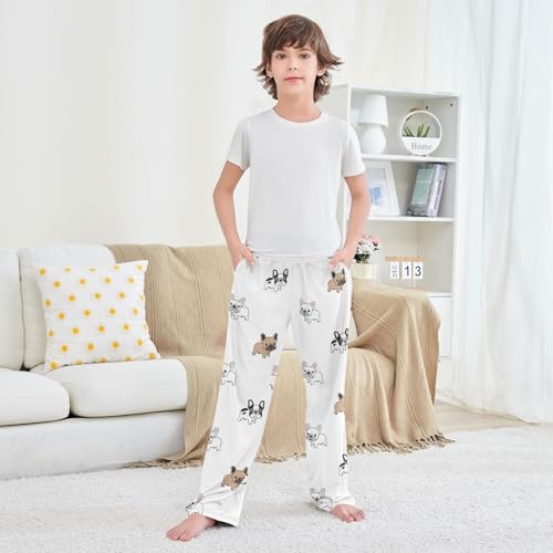 Boys' Pants French Bulldog Cute Dog Long Bottoms Jogger Pants Elastic Waist Trousers with Pockets S-XL3