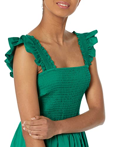 Image of The Drop Womens Kimi Ruffled Shoulder Smocked Midi Dress