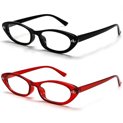 Image of boten Cat Eye Blue Light Blocking Glasses for Women Men Small Oval Eyeglasses Anti Glare Nerd Eyewear