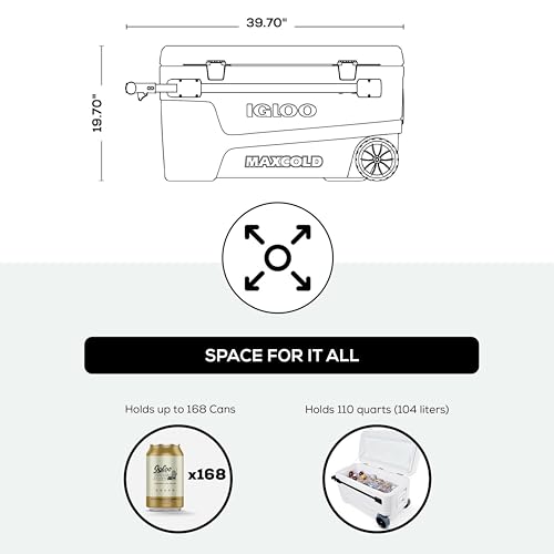 Igloo Sportsman Glide 110qt Wheeled Cooler, sandstone