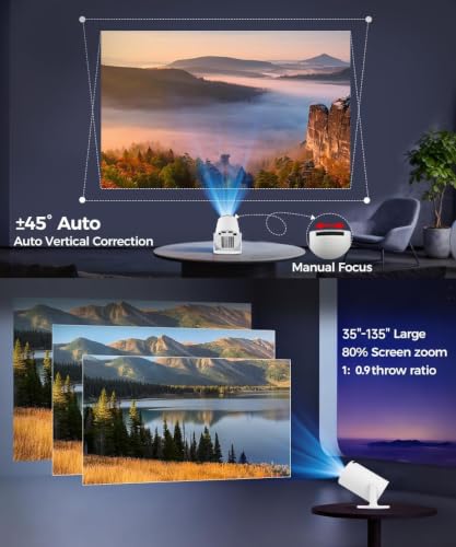 Image of Magcubic Mini Projector with WiFi and Bluetooth, 4K Support Smart Portable Projector, Small Proyector with 200ANSl & AutoKeystone, 180 Rotation HY300Pro Video Proyector for Bedroom, Movie, Outdoor