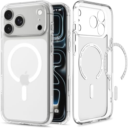 Spigen iPhone 18 Pro Max / 17 Pro Max Hülle Ultra Hybrid MagFit | Kompatibel mit MagSafe, DuraClear Tech, Anti-Yellowing, Air Cushion Tech, Militär-Grade Schutz -Frost White