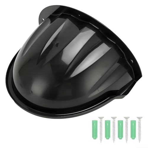 Outdoor Camera Weather Protection Cover Rain Sun Dust Shield for Security Cameras and Wall Chimney Openings, White and Black Opt(1 BLACK)