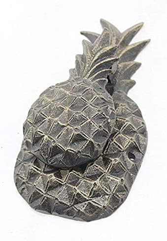 XOUVY Sturdy Cast Iron Door Knockers Pineapple Shaped Front Door Handle Ring for Beach Farm Garden Vacation Homes for Handcrafted Home Decor (Style 2) (Style 2)