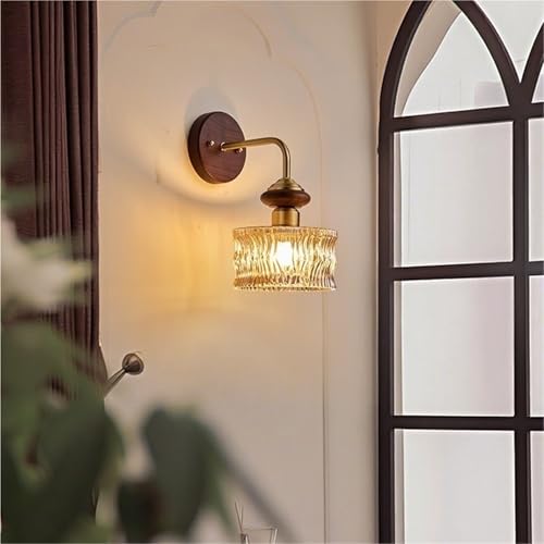 Lámpara de pared de lujo en nogal y cobre con diseño retro francés 7