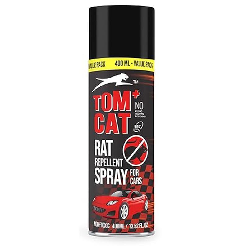 Image of Shadow Securitronics Tom Cat Rat Repellent Spray - Protect Wires in Car, Bike - Rat Repellent Spray for Cars - Powerful Rat Protection Spray - No Kill Only Repels (400ml, Pack of 1)