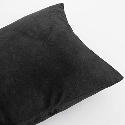 Image of NTBAY 1 Pack Zippered Velvet Body Pillow Cover, Super Soft and Cozy Luxury Fuzzy Flannel 20x54 Long Pillowcase with Zipper, 20x54 Inches, Black