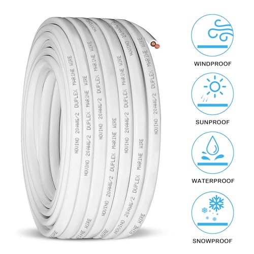 Image of 20 Gauge Marine Wire,20 AWG 50ft Duplex Marine Grade Wire Tinned Copper Heavy Duty Sheathed Cable for Boat /Automotive /RV /Camper /Trailer Outdoor Use