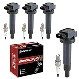 UF316 Ignition Coil Pack and Iridium Spark Plugs Set of 4 Compatible with Toyota Echo 2000-2005,Prius 2001-2009,Prius C 2012-2014,Yaris 2006-2016,For Scion XA XB 2004-2006,Replace# C1304 7090