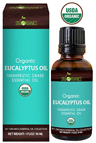 Sky Organics Eucalyptus Essential Oil (1oz) 100% Pure Therapeutic Grade Oil for Diffuser
