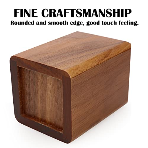 Wooden Pen Box Desktop Stationery Organizer Creative Simple Solid Natural Wood Pencil Holder For Office Supplies (Black Walnut) #TOP2
