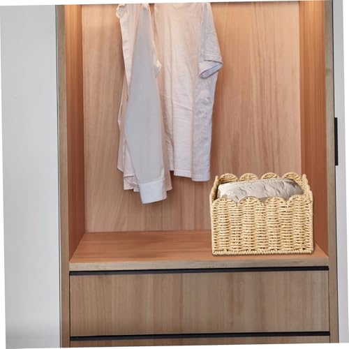 Cesta de ratán rectangular pequeña para almacenamiento de cocina y baño 7