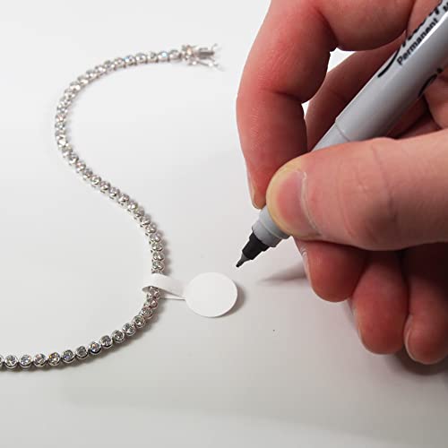 Jewelry Repair, Price and Identification Tags White Long Barbell 500pcs Tyvek Self Adhesive for Rings, Bracelets, Necklaces, Pendants Display and Pricing – Image 3
