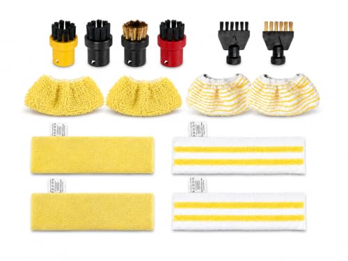 NexusBound Washable & Reusable 14 Pack Set Accessories For Karcher EasyFix SC 1 SC 2 SC 3 SC 4 SC 5 Steam Cleaner 4 Floor Pads 4 Handheld Nozzle Pads 4 Round Brushes 2 Joint