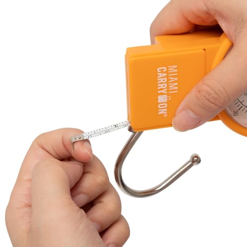 Image of Mechanical Luggage Scale with Tape Measure, Up to 80 Pounds (Orange)