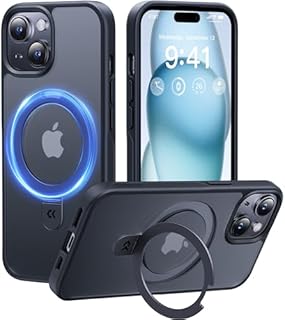 CASEKOO Magic Stand for iPhone 15 Pro Max Case for MagSafe [10FT Military Grade Protection] [Invisible Ring Holder] Shockproof Protective Phone Case Matte Slim Cover for iPhone 15 Pro Max - Blue
