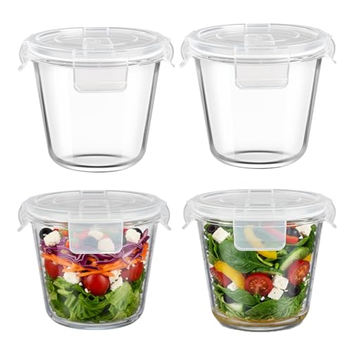 Image of H.JSS WDJS 3Cup Round Glass Food Storage Containers with Airtight lids, 23oz Glass Meal Prep Containers, Heat-Resistant BPA-Free for Soup Leftover, Microwave, Dishwasher and Fridge Safe (white-4Pack)