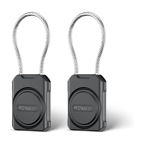 PROfezzion 2-Pack Secure Air Tag Holder with Metal Wire Cable for Luggage, IPX8 Waterproof Hard Shell Hidden Air Tag Case with Allen Key Locking System for Travel Suitcase, Backpack, Keys, Pets & More Cover