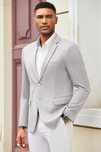Image of COOFANDY Mens Casual Blazer Slim Fit Suit Jacket Lightweight Knit Sport Coat Two Button Blazer Jacket