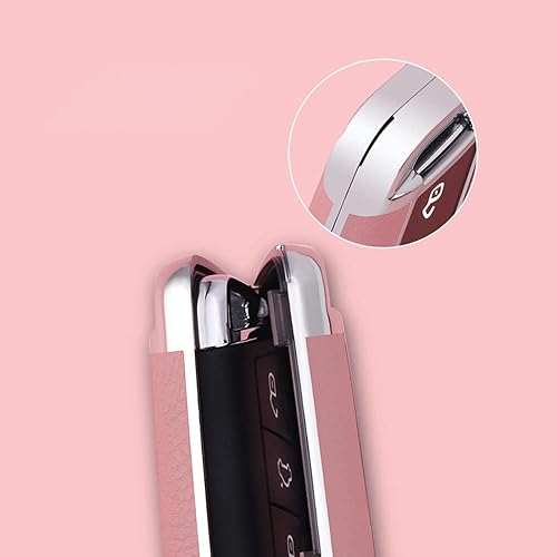 Miniatura 4 de ontto Funda de cuero para llavero VW Smart Remote Key Case para Volkswagen, Negro -