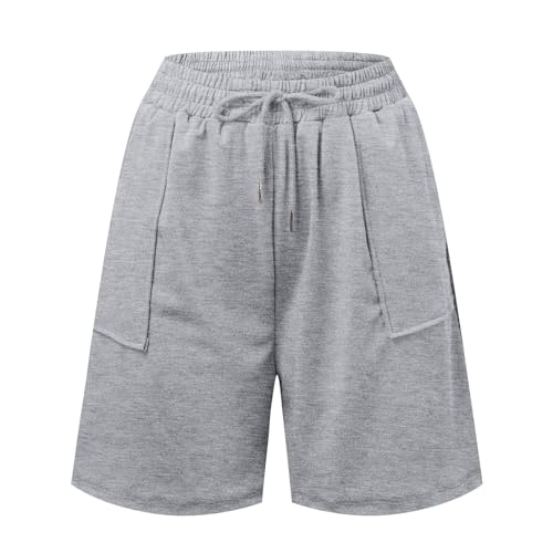 Shorts mujer deportiva midi ancho con cordon ajustable y cintura elastica 3
