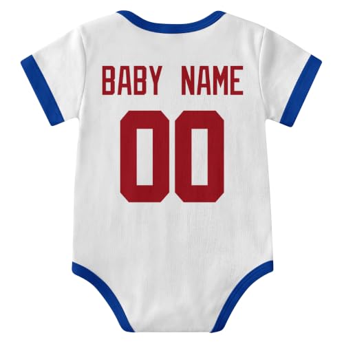 Image of KREDE Baby Clothes Custom Short Sleeves for Baby Boy Gifts | Custom Bodysuit with Number Name Gifts for Baby