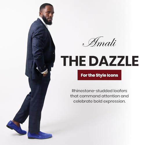Image of Amali Men's Embellished Velvet Tuxedo Loafers, Smoking Slippers | Velvet slip-on smoking slippers with embellished upper for tuxedos, weddings and formal occasions