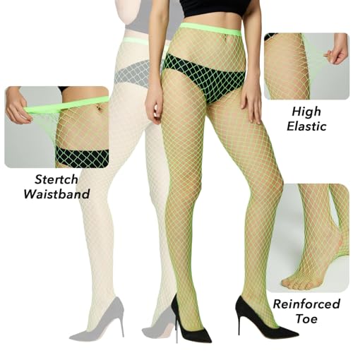 Image of Fishnet Stockings Lace Patterned Tights High Waist Pantyhose Fishnets for Women