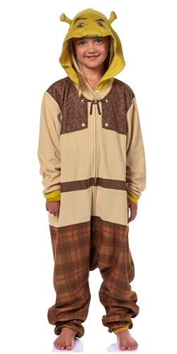 INTIMO DreamWorks Shrek Boys Character Union Suit Sleep Hooded Lounge Pajama One Piece (14/16) Beige