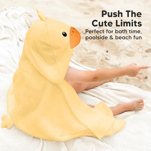Image of KeaBabies Organic Baby Towel with Hood for Girls, Boys, Soft (Duci) | Absorbent 100% Cotton Hooded Baby Towels for Newborns, Infants, Large Hooded Bath Towels for Babies, Kids, Toddler 1-3