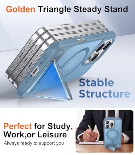 Image of Magnetic Compatible with iPhone 16 Pro Case, [Built-in Invisible Kickstand][Compatible with MagSafe][Military Grade Shockproof] Slim Translucent Matte Phone Case for iPhone 16 Pro 6.3 inch