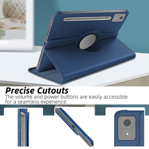 Image of TGK 360 Rotatable Smart Flip Cover for Lenovo Idea Tab Pro 12.7 Inch 2025 TB-373FU TB-375FC Tablet Case (Dark Blue)