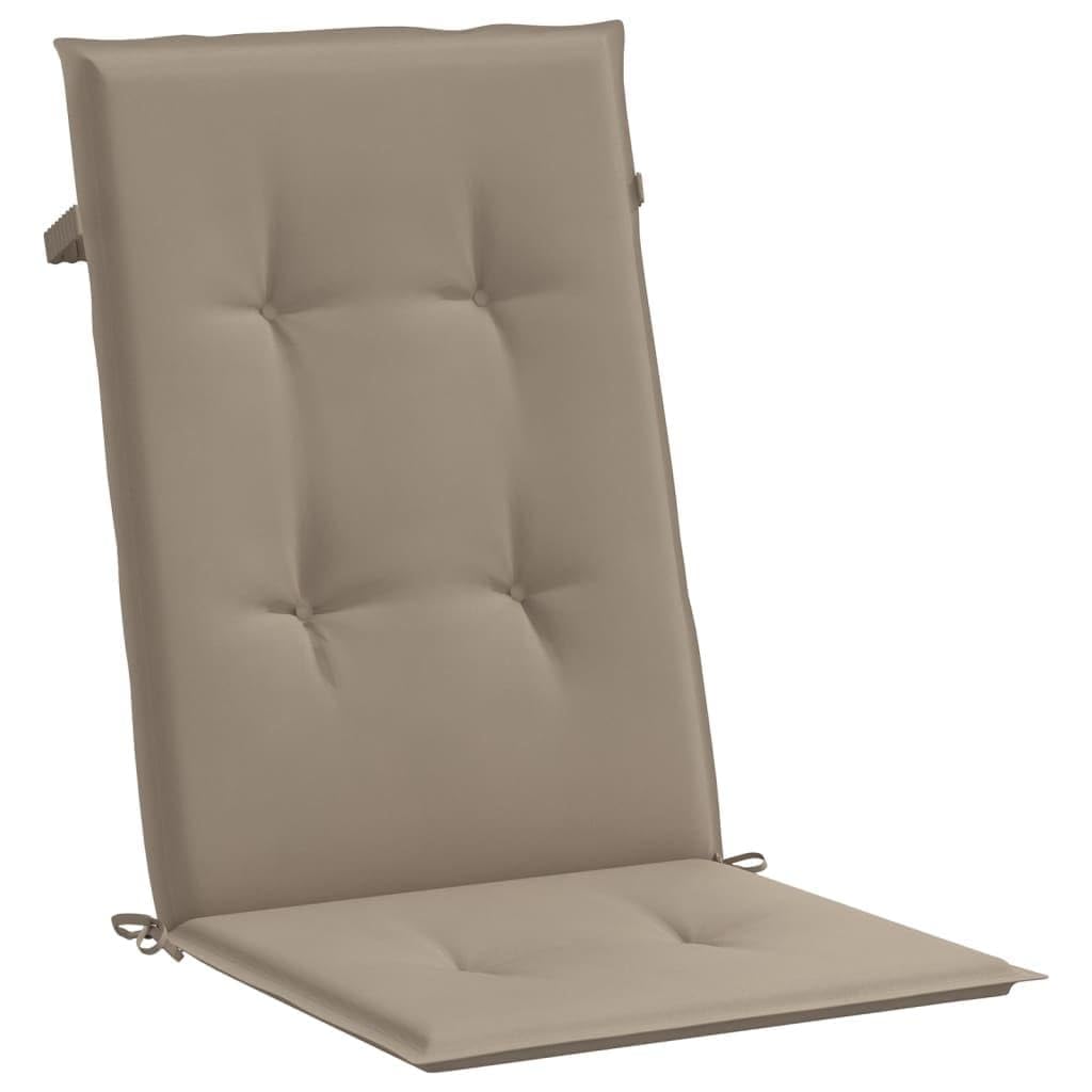 Gartenstuhlauflagen für Hochlehner 2er Set – Bequeme Hochlehner-Auflagen in Taupe, 120x50x3 cm Sitzkissen aus robustem Stoff für Gartenstühle, Hochlehner-Stuhlkissen