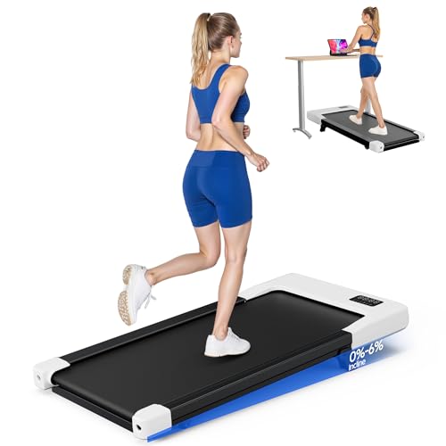 SupeRun Walking Pad with Incline Under Desk Treadmill 3 in 1 Portable Treadmills for Home with Remote Control LED Display 2.5 HP Quiet Mini Treadmill for Office Home Use 300 Lbs Capacity